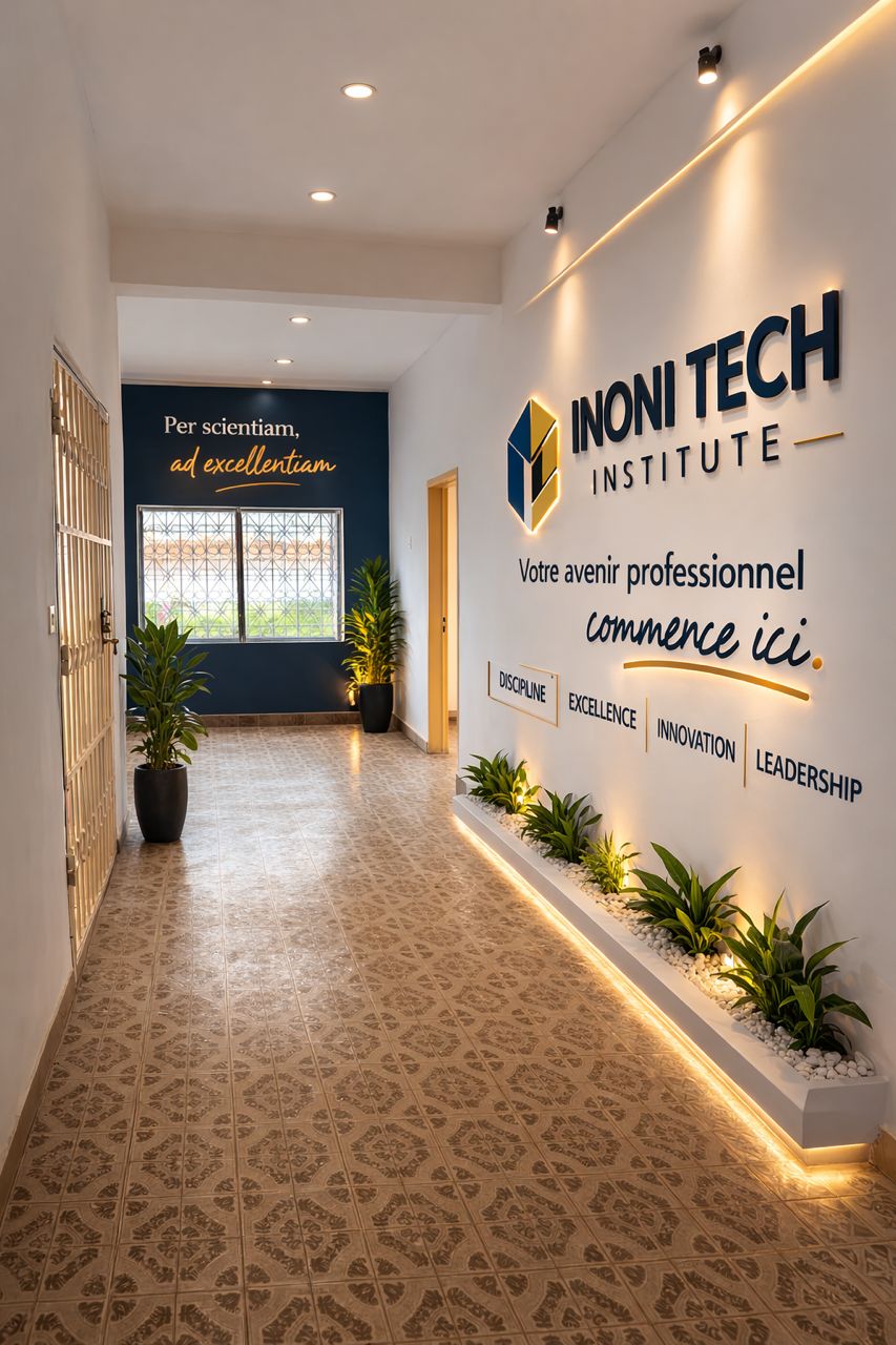 Entrée et espace d’accueil d’Inoni Tech Institute